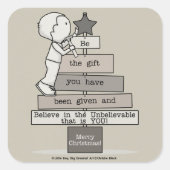 ギフトクリスマスツリーになる(タン) スクエアシール (正面)