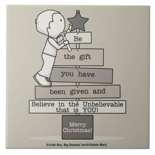 ギフトクリスマスツリーになる（タン） タイル (正面)