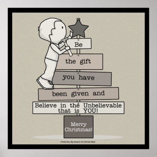 ギフトクリスマスツリーになる(タン) ポスター (正面)