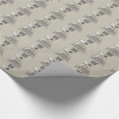 ギフトクリスマスツリーになる（タン） ラッピングペーパー (角)