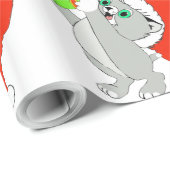 ギフトクリスマスラッピング子猫付き紙 ラッピングペーパー (ロールコーナー)