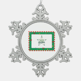 ギフトクリスマス スノーフレークピューターオーナメント