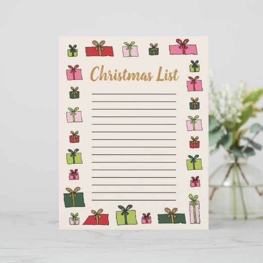 ギフトクリップアートキッズクリスマスリストテンプレート (スタンド正面)