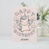 ギフトグリーティングユニコーン誕生日 カード (スタンド正面)