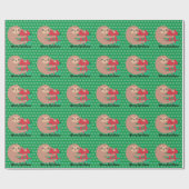 ギフトグリーンスノーフレーク付きクリスマススロース ラッピングペーパー (フラット)