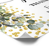 ギフトサインブライダルシャワー結婚のユーカリ金ゴールド ポスター (角)