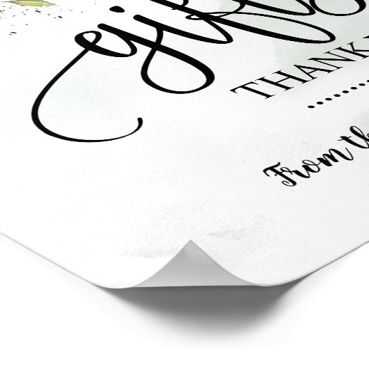 ギフトサイン式シャワー結婚式レセプションユーカリ ポスター (角)