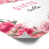 ギフトサイン赤ちゃんシャワー銀フラミンゴバレリーナ ポスター (角)