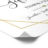 ギフトサイン シャワー ウェディング レセプション 緑 ゴールド ポスター (角)