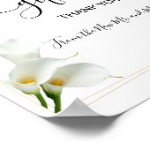 ギフトシャワー結婚の緑のユリの看板 ポスター (角)