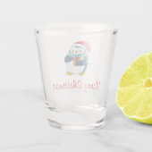 ギフトショットグラスを持つクリスマスハットにペンギン ショットグラス (裏面)