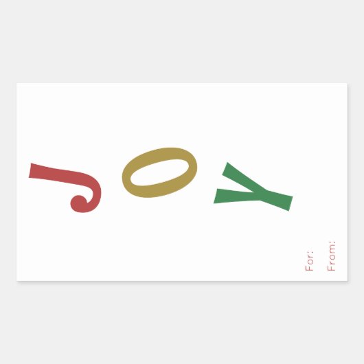 ギフトシンプルステッカーからのクリスマスの喜び 長方形シール (正面)