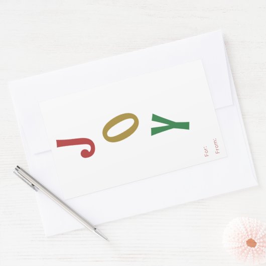 ギフトシンプルステッカーからのクリスマスの喜び 長方形シール (封筒)