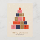 ギフトスタックのクリスマスツリー シーズンポストカード (正面)
