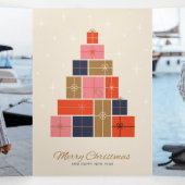 ギフトスタックのクリスマスツリー 三つ折りクリスマスカード (内部中)