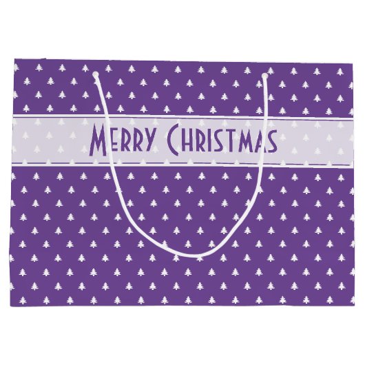 ギフトタグ名: メリークリスマス パープルツリーパターン ラージペーパーバッグ (裏面)