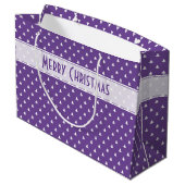 ギフトタグ名: メリークリスマス パープルツリーパターン ラージペーパーバッグ (裏面アングル)