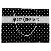 ギフトタグ名: メリークリスマス ブラックツリーパターン ラージペーパーバッグ (裏面)