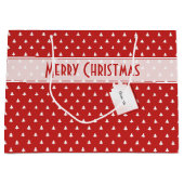 ギフトタグ名: メリークリスマス 赤いツリーパターン ラージペーパーバッグ (正面)