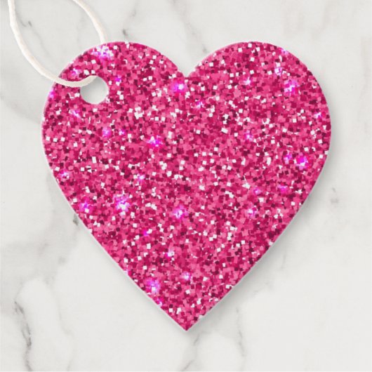 ギフトタグ おしゃれ グリッター ピンク フェイバータグ (正面)