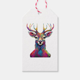 ギフトタグ - カラフルな鹿