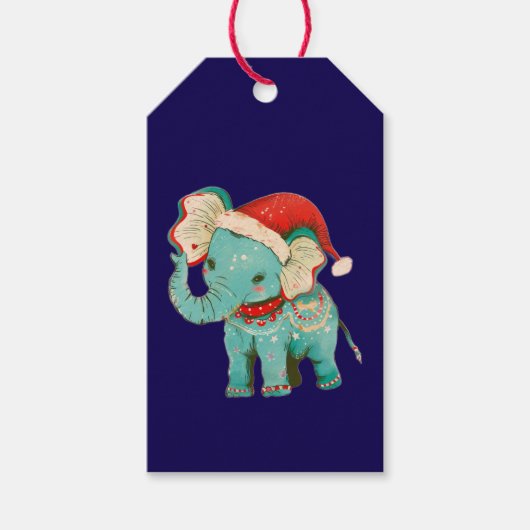 ギフトタグ クリスマス ゾウ と ネズミ (正面)
