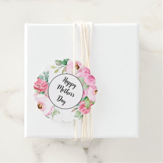 ギフトタグ ピンクの花の母の日 フェイバータグ (インサイチュ)