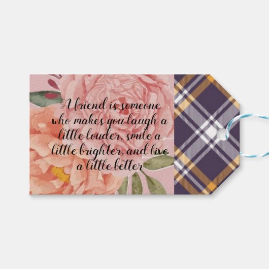 ギフトタグ.友人は人生をより良くする。 ギフトタグ (正面(横))