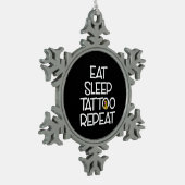 ギフトタトゥーアーティストおもしろいことわざタトゥー スノーフレークピューターオーナメント (左)