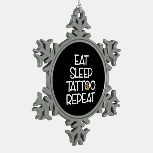 ギフトタトゥーアーティストおもしろいことわざタトゥー スノーフレークピューターオーナメント (左)