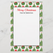 ギフトツリーグリーンレッドホワイトメリークリスマス 便箋 (正面)