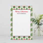 ギフトツリーグリーンレッドホワイトメリークリスマス 便箋 (スタンド正面)