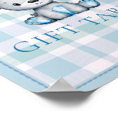 ギフトテーブルかわいいグレイ熊ベビーシャワー ポスター (角)