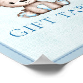 ギフトテーブルかわいいブラウンベア赤ちゃんシャワー ポスター (角)