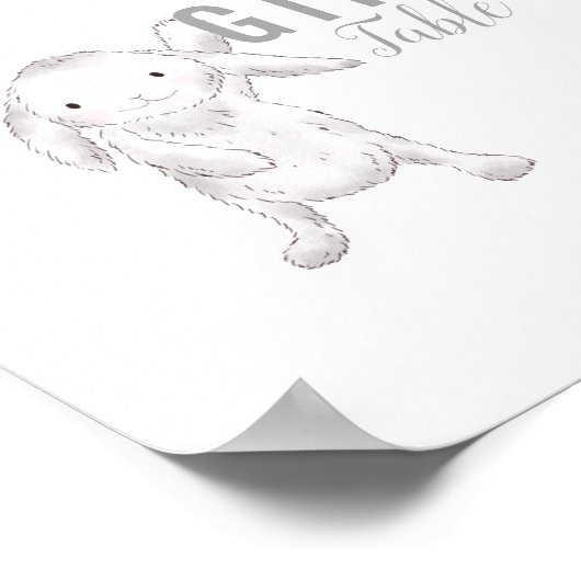 ギフトテーブルサインベビーふりかけバニーとバナー ポスター (角)