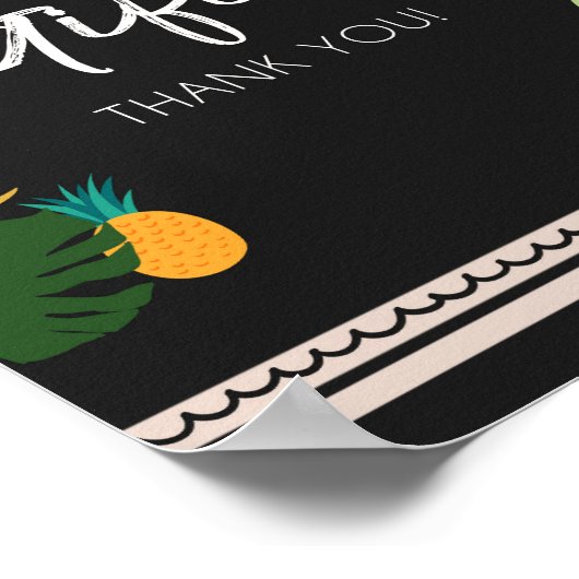 ギフトテーブルルアウ（ハワイ式宴会）熱帯誕生日シャワーサイン ポスター (角)