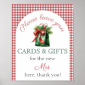 ギフトテーブル 赤いクリスマスマーケット ブライダルシャワー ポスター (正面)