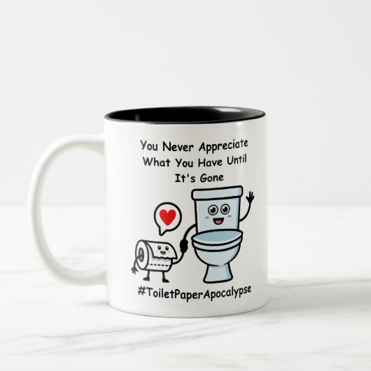 ギフトトイレ紙不足黙示録 ツートーンマグカップ (左)