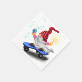 ギフトナプキンス付きクリスマススケーター格言 スタンダードカクテルナプキン (角)