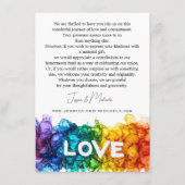 🌈ギフトノートLGBTQ 絵を描 With Love エンクロージャーカード (裏面)