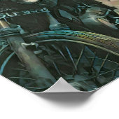 ギフトバイクもしくは自転車に乗る人 ポスター (角)