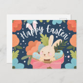ギフトバスケットのスウィートバニー「ハッピーイースター」 シーズンポストカード (正面/裏面)