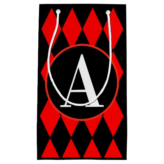 ギフトバッグの-小さい、光沢のある道化師及びモノグラム スモールペーパーバッグ (正面)