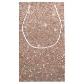 ギフトバッグ私の新婦付添人のばら色の金ゴールドGlitです スモールペーパーバッグ (裏面)