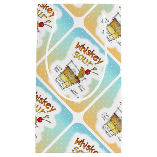 ギフトバッグ-ウイスキーサワーのレシピのカクテルの芸術 スモールペーパーバッグ (正面)