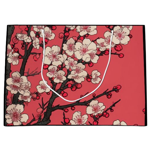 ギフトバッグ　クレーンと桜の月 ラージペーパーバッグ (正面)