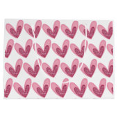 ギフトバッグ - ピンクのグリッターハート (裏面)
