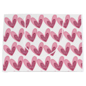 ギフトバッグ - ピンクのグリッター ハート (正面)