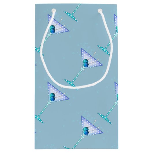 ギフトバッグ、マルティーニの青いデザイン スモールペーパーバッグ (裏面)