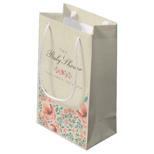 ギフトバッグ | ヴィンテージフローラストーリーブックベビーシャワー (裏面アングル)
